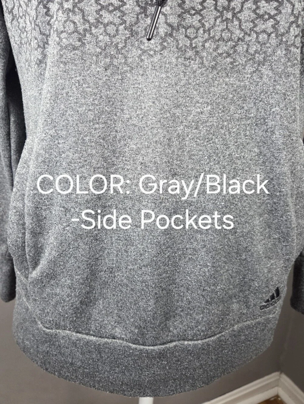 Adidas Ultimate Hoodie Mens Medium -Black & Gray -Long Sleeve
